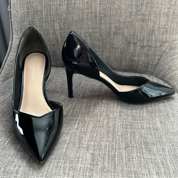 高品質フローライトダブルポイント♡タワー♡ビッグサイズ♡No.1397ファントム Stuart Weitzman black patent heels size 6 Shoes
